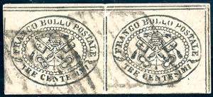 1867 - 3 cent. grigio rosa (14), coppia ... 