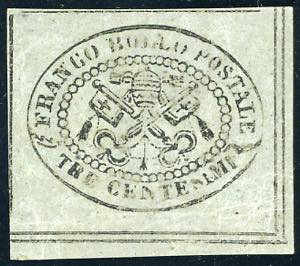 1867 - 3 cent. grigio (15), angolo di ... 