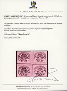 1867 - 80 cent. rosa lillaceo ... 