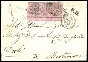1867 - 80 cent. rosa lillaceo (20), coppia ... 