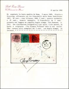 1869 - 5 cent. azzurro verdastro, ... 