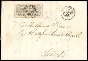 1855 - 8 baj bianco, falso per posta di ... 