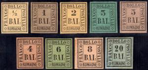 1859 - Serie completa (1/9), gomma ... 