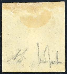 1851 - 5 cent. nero (1), gomma ... 