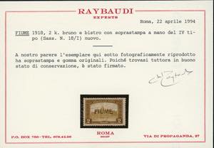 1918 - 2 k. Veduta, soprastampa a ... 