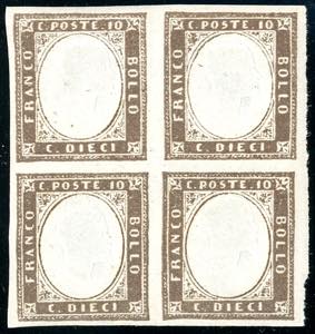 1859 - 10 cent. bruno grigiastro (14A), ... 