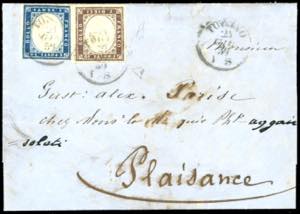 1859 - 10 cent. bruno grigiastro, 20 cent. ... 