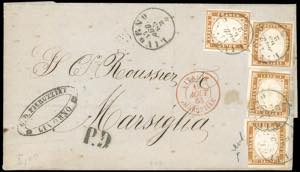 1863 - 10 cent. bistro chiaro (14Ea), ... 