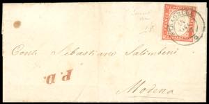 1857 - 40 cent. vermiglio (16a), perfetto, ... 