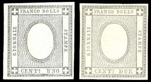 1861 - 1 cent. grigio nero e 2 cent. grigio ... 