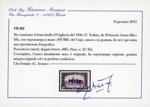 1918 - 10 k. Veduta, soprastampa a ... 