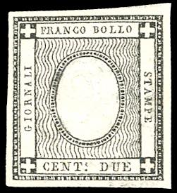 1861 - 2 cent. nero intenso per stampati ... 