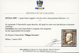 1859 - 1 grano bruno ruggine, I ... 