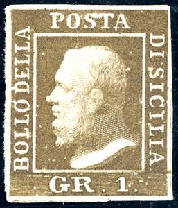 1859 - 1 grano bruno ruggine, I tavola (3), ... 