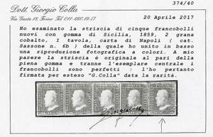 1859 - 2 grana cobalto, I tavola, ... 