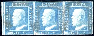 1859 - 2 grana azzurro smorto, I tavola, ... 