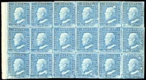 1859 - 2 grana azzurro chiaro, I tavola, ... 