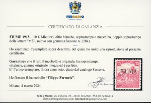 1918 - 10 f. Mietitori, cifre ... 