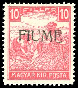 1918 - 10 f. Mietitori, cifre bianche, ... 