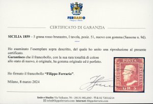 1859 - 5 grana rosso brunastro, I ... 