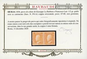 1858 - 1/2 grano giallo ocra, ... 