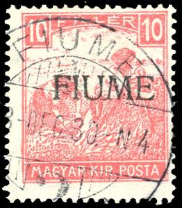 1918 - 10 f. rosso Mietitori, cifre bianche, ... 