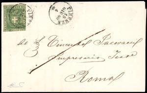 1860 - 5 cent. verde (18), leggermente corto ... 