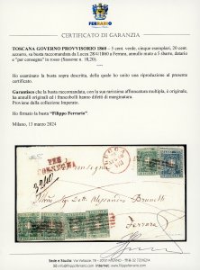 1860 - 5 cent. verde, cinque ... 