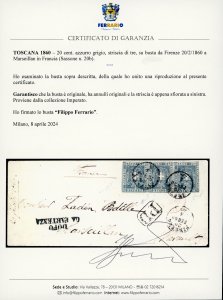 1860 - 20 cent. azzurro grigio, ... 