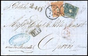 1860 - 80 cent. carnicino e 20 cent. azzurro ... 