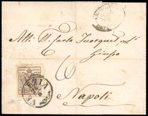 1857 - 30 cent. bruno, carta a macchina ... 