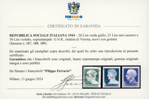 1944 - Soprastampati G.N.R. ... 