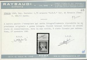 1943 - 1,75 lire arancio, 20 lire ... 