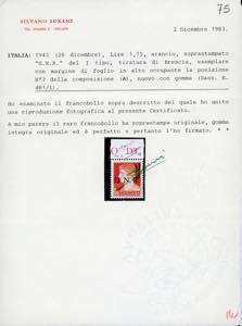 1943 - 1,75 lire arancio, 20 lire ... 