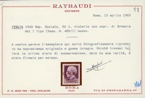 1943 - 1,75 lire arancio, 20 lire ... 