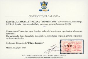 1943 - 2,50 lire, soprastampa ... 