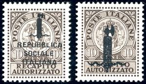 1944 - Non emessi, soprastampati (3A,3B), ... 