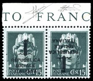 1944 - 15 cent. soprastampato, coppia ... 