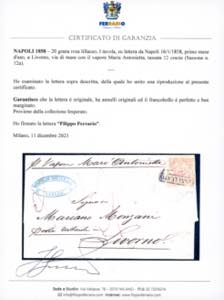 1858 - 20 grana rosa lillaceo, I ... 