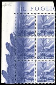 1945 - 6 lire Democratica (556), blocco ... 