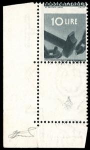 1945 - 10 lire ardesia Democratica, stampa ... 