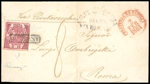 1861 - 10 grana carminio lillaceo, falso per ... 