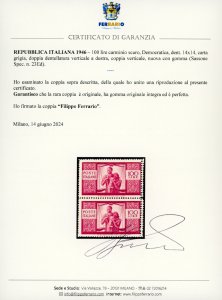 1946 - 100 lire Democratica, dent. ... 