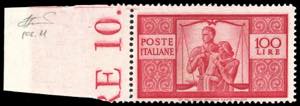 1946 - 100 lire Democratica, I lastra, dent. ... 