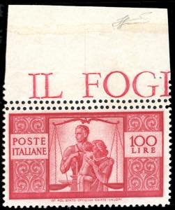 1946 - 100 lire Democratica, I lastra, dent. ... 