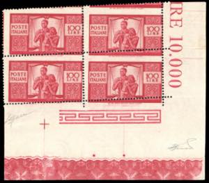 1946 - 100 lire Democratica, I lastra, dent. ... 