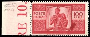 1946 - 100 lire Democratica, I lastra, dent. ... 
