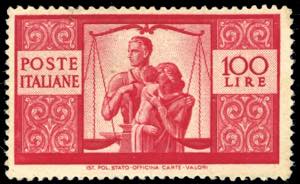 1946 - 100 lire Democratica, I lastra, dent. ... 