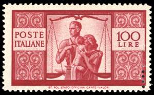 1946 - 100 lire Democratica, I lastra, dent. ... 