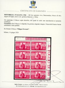 1947 - 100 lire carminio vivo ... 